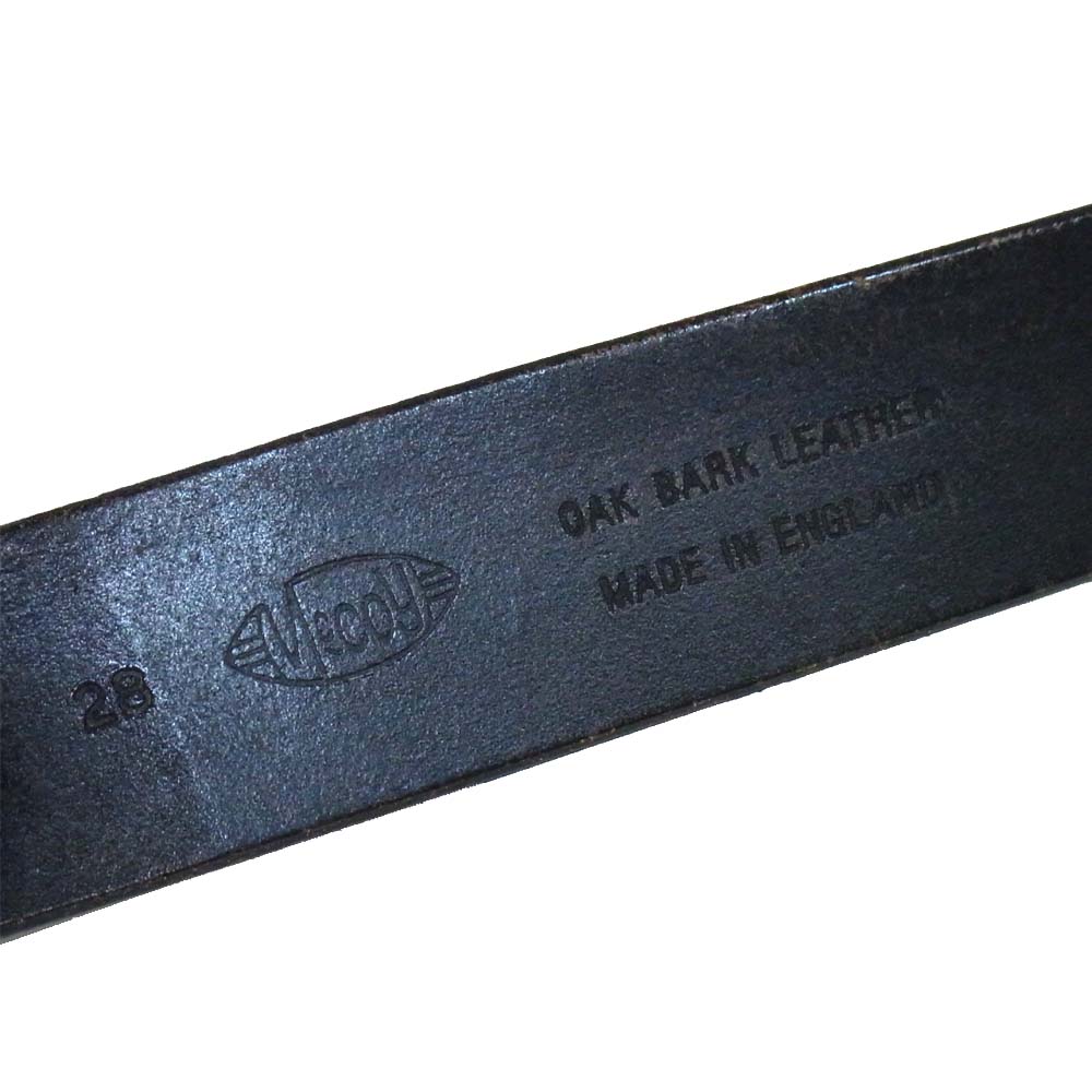 The REAL McCOY'S ザリアルマッコイズ 旧マッコイ 英国製 ダブルピン レザー ベルト ダークブラウン系 28【中古】