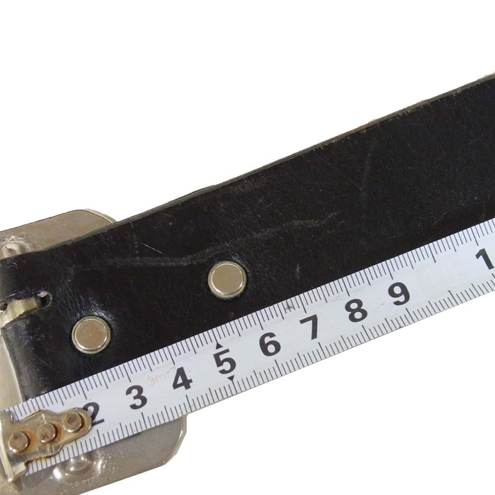 The REAL McCOY'S ザリアルマッコイズ 旧マッコイ 英国製 ダブルピン レザー ベルト ダークブラウン系 28【中古】