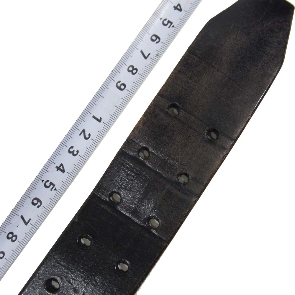 The REAL McCOY'S ザリアルマッコイズ 旧マッコイ 英国製 ダブルピン レザー ベルト ダークブラウン系 28【中古】