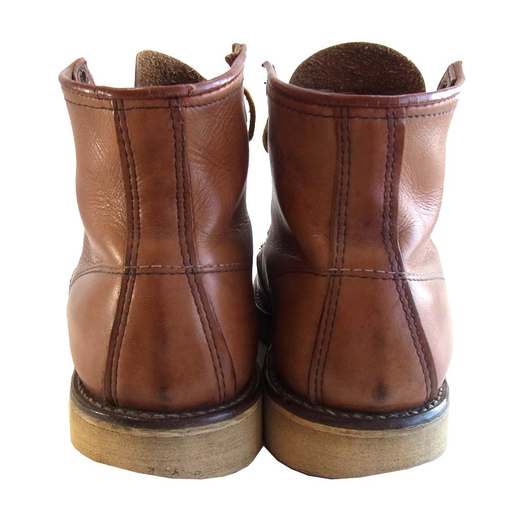 RED WING レッドウィング 875 白四角犬タグ モックトゥ ブーツ ブラウン系 7E【中古】