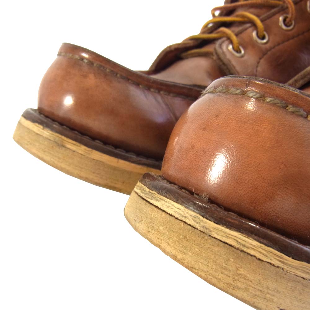RED WING レッドウィング 875 白四角犬タグ モックトゥ ブーツ ブラウン系 7E【中古】