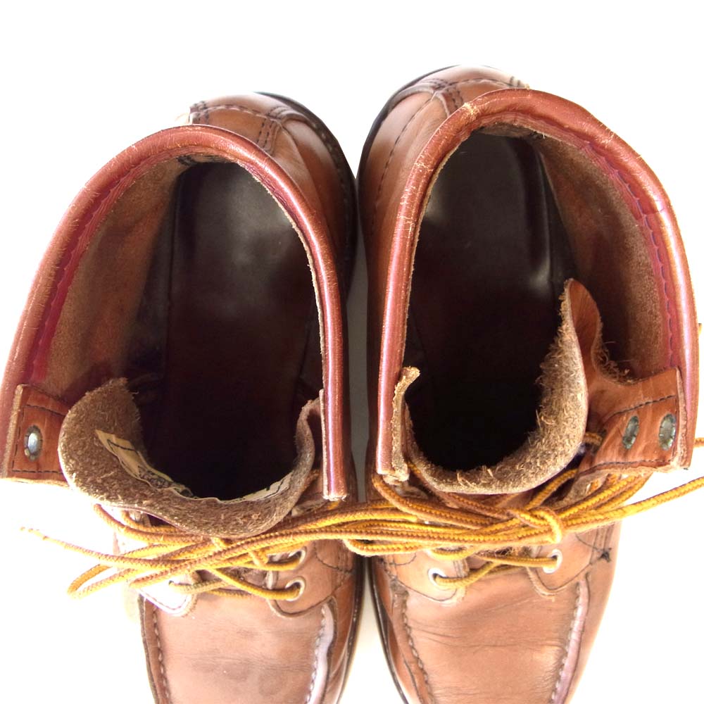 RED WING レッドウィング 875 白四角犬タグ モックトゥ ブーツ ブラウン系 7E【中古】