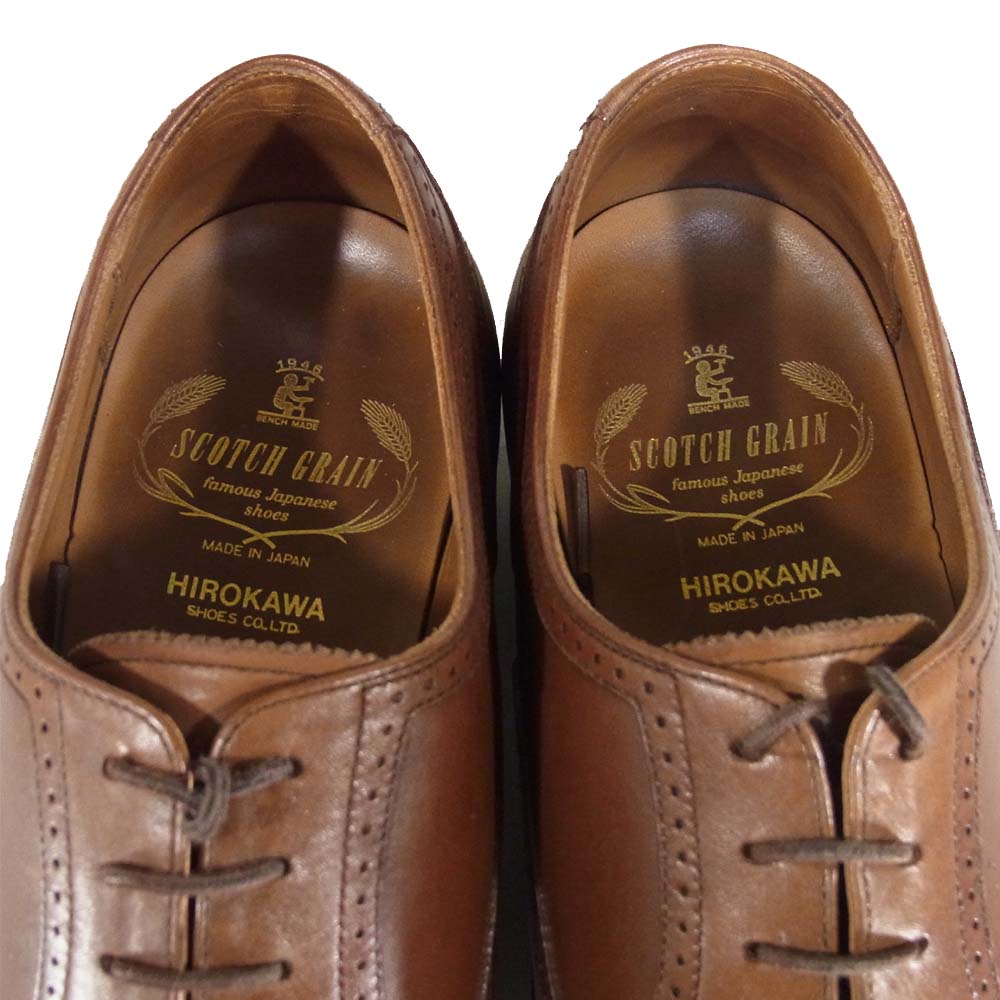 SCOTCH GRAIN スコッチグレイン ウイングチップ メダリオン ブラウン系 25.5cm【中古】