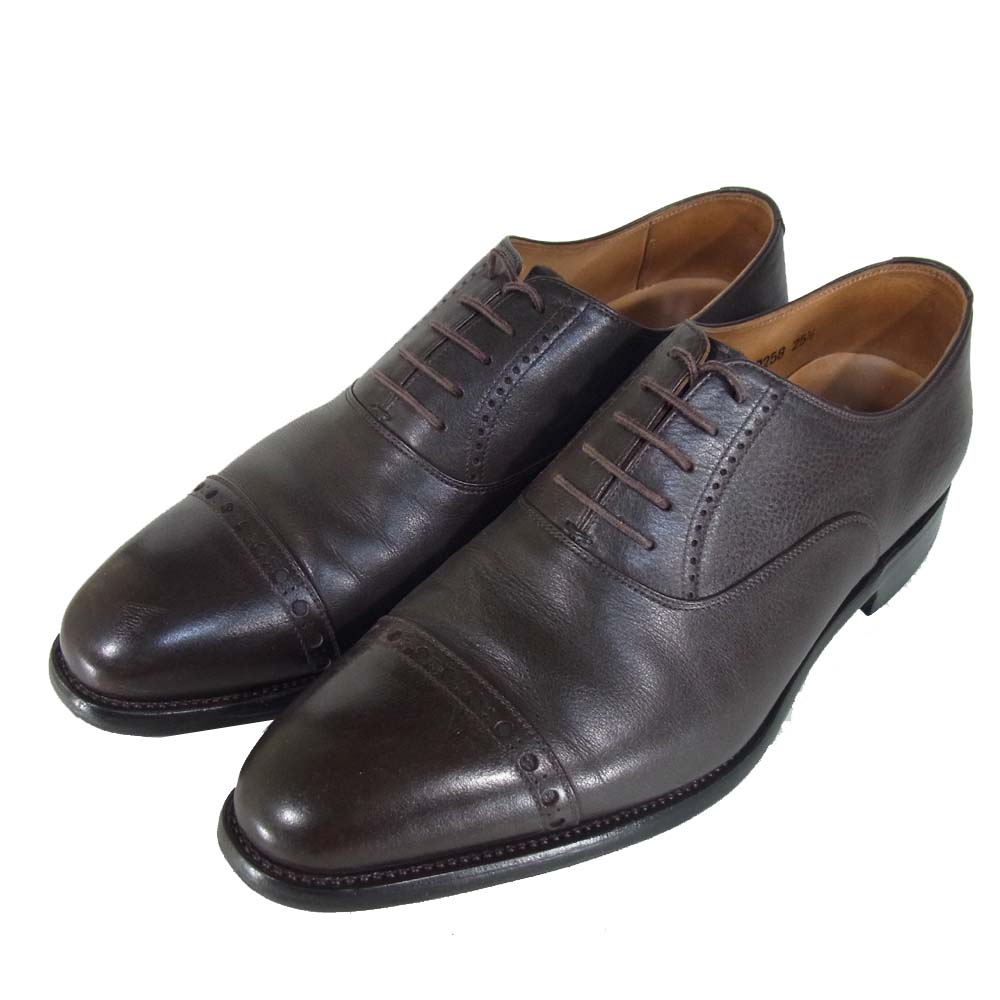 SCOTCH GRAIN スコッチグレイン HA-0258 匠シリーズ パンチドキャップトゥ ダークブラウン系 25.5cm【中古】