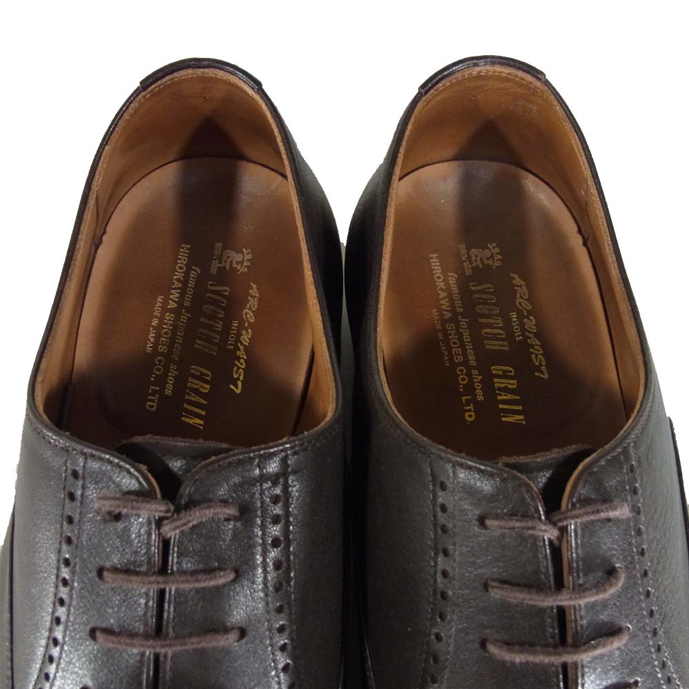 SCOTCH GRAIN スコッチグレイン HA-0258 匠シリーズ パンチドキャップトゥ ダークブラウン系 25.5cm【中古】