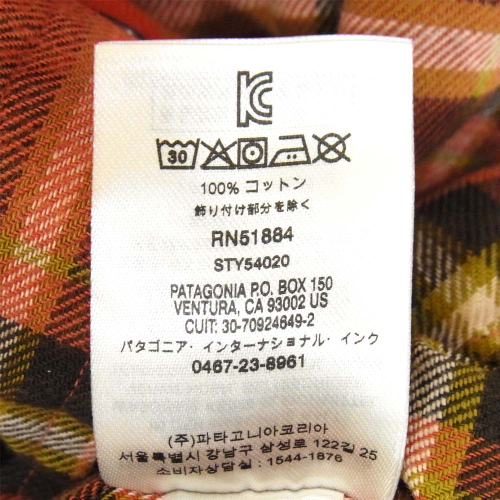 patagonia パタゴニア 20AW 54020 LHEM FA20 メンズ ライトウェイト フィヨルド フランネル シャツ レッド系 S【新古品】【未使用】【中古】