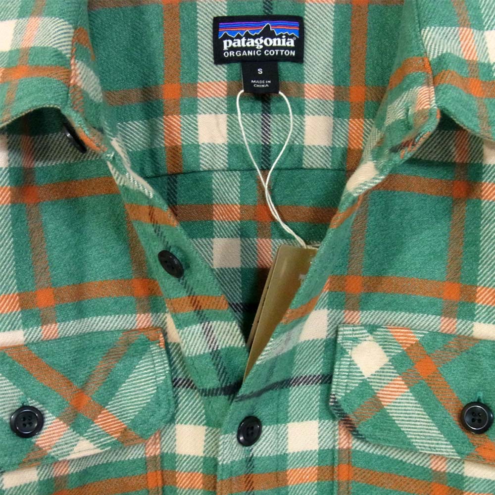 patagonia パタゴニア 20AW 53947 IEGR FA20 メンズ ロングスリーブ フィヨルド フランネル シャツ ライトグリーン系 S【新古品】【未使用】【中古】