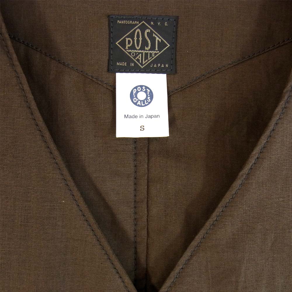 POST OVERALLS ポストオーバーオールズ 1512 CE Royal Traveler Vest cotton EOE with Thinsulate ロイヤルトラベラー 中綿シンサレート ベスト ブラウン系 S【新古品】【未使用】【中古】