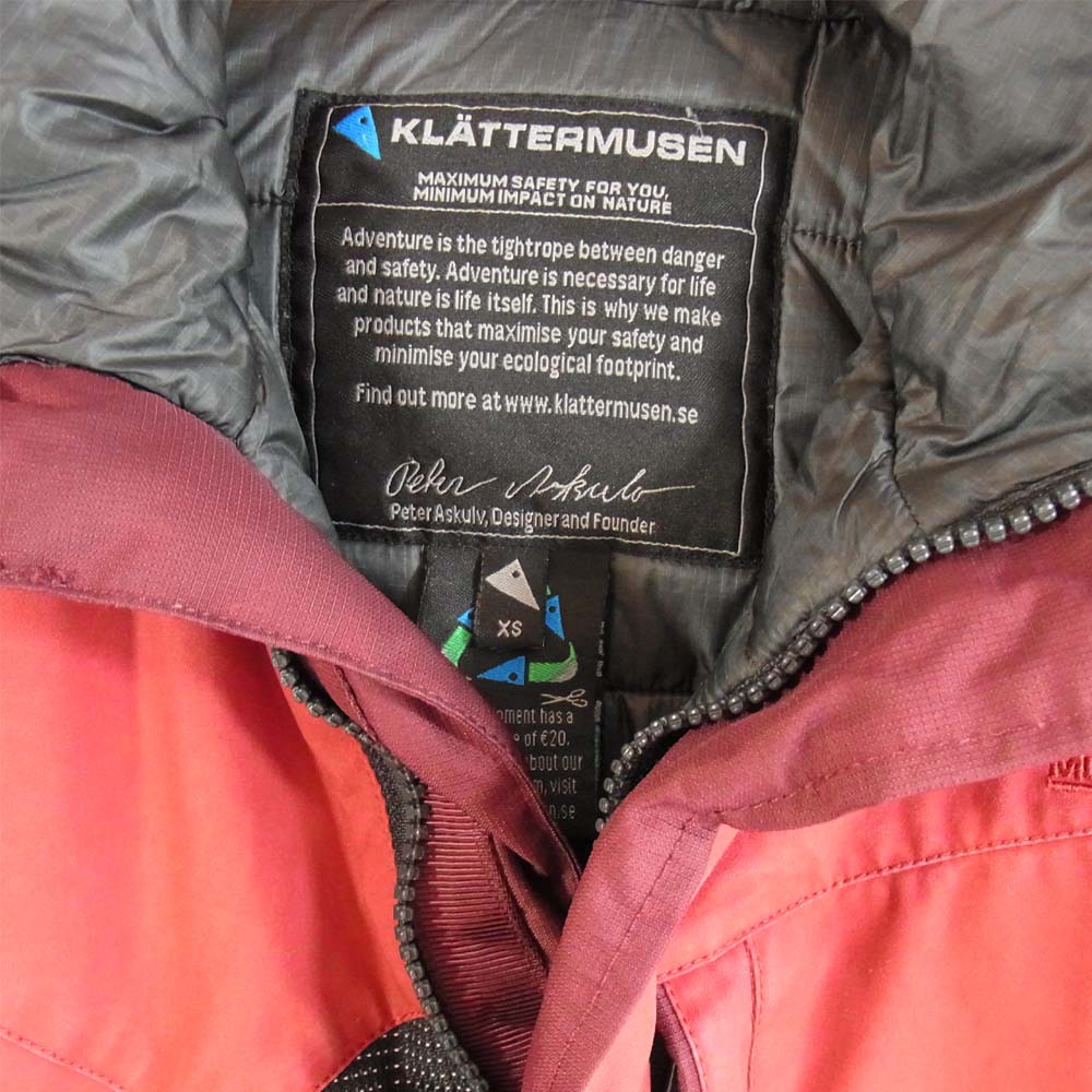 KLATTERMUSEN クレッタルムーセン KM301bj-13a MUNIN JACKET ムーニン ダウンジャケット レッド系 XS【中古】