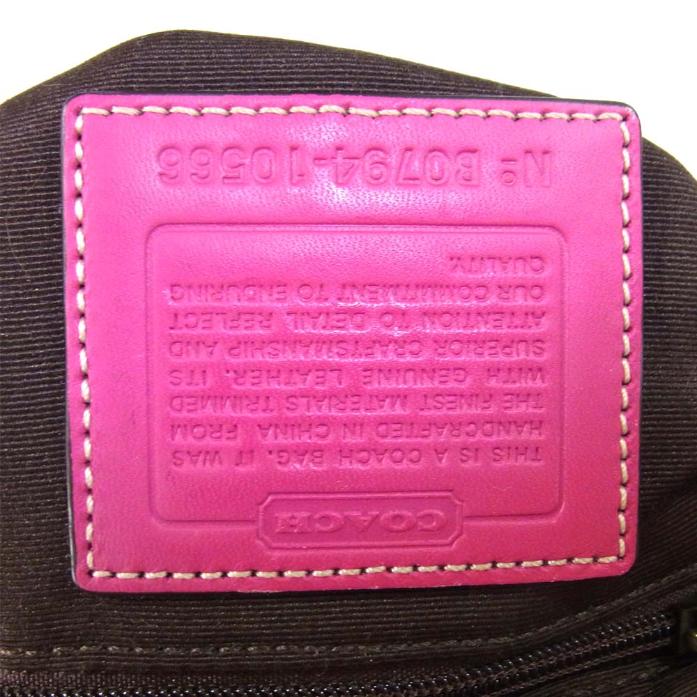 COACH コーチ 10566 クリケット ショルダーバッグ ベージュ×ピンク系【中古】