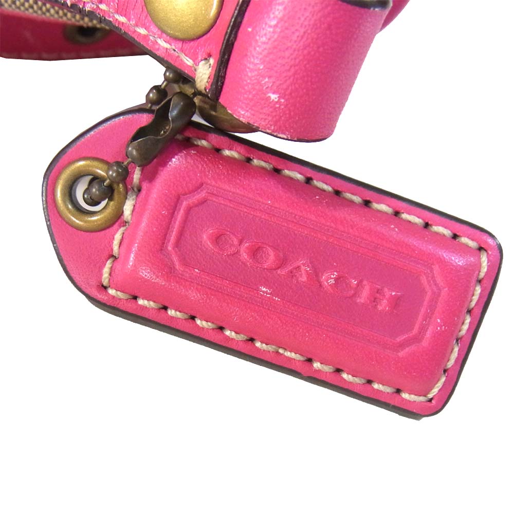 COACH コーチ 10566 クリケット ショルダーバッグ ベージュ×ピンク系【中古】