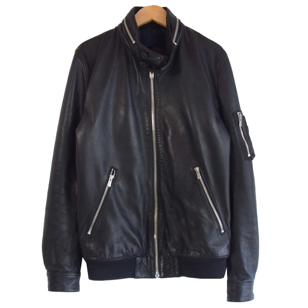 junhashimoto ジュンハシモト NUS71LO0246SH NANO UNIVERSE ラムレザー ブルゾン ブラック系【中古】