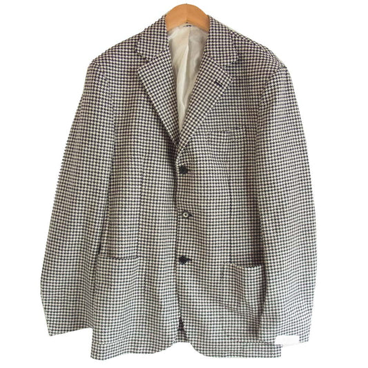 デペリトロ 2B 千鳥格子 チェック テーラード ジャケット 黒×白 48【新古品】【未使用】【中古】