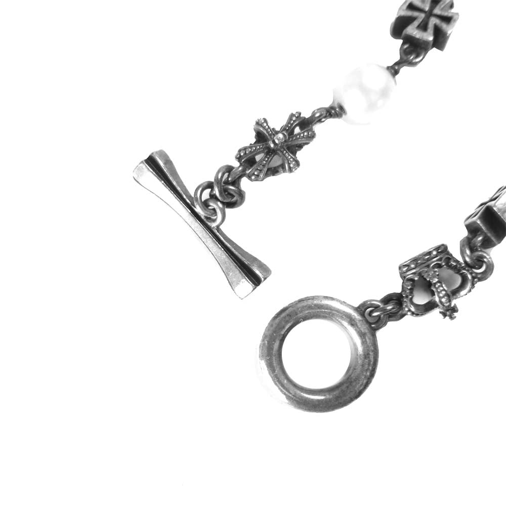 Justin Davis ジャスティンデイビス SBJ413 ジゼル パール クロス ブレスレット シルバー系【中古】