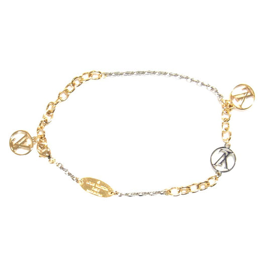 LOUIS VUITTON ルイ・ヴィトン M68077 ロゴマニア ブレスレット ゴールド系【中古】