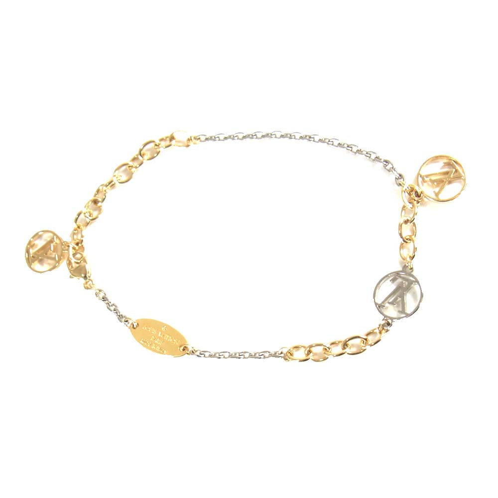 LOUIS VUITTON ルイ・ヴィトン M68077 ロゴマニア ブレスレット ゴールド系【中古】