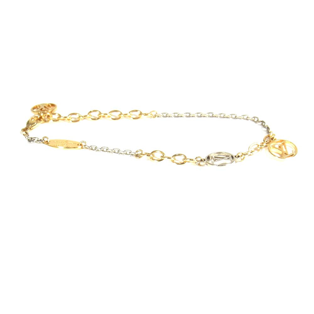 LOUIS VUITTON ルイ・ヴィトン M68077 ロゴマニア ブレスレット ゴールド系【中古】