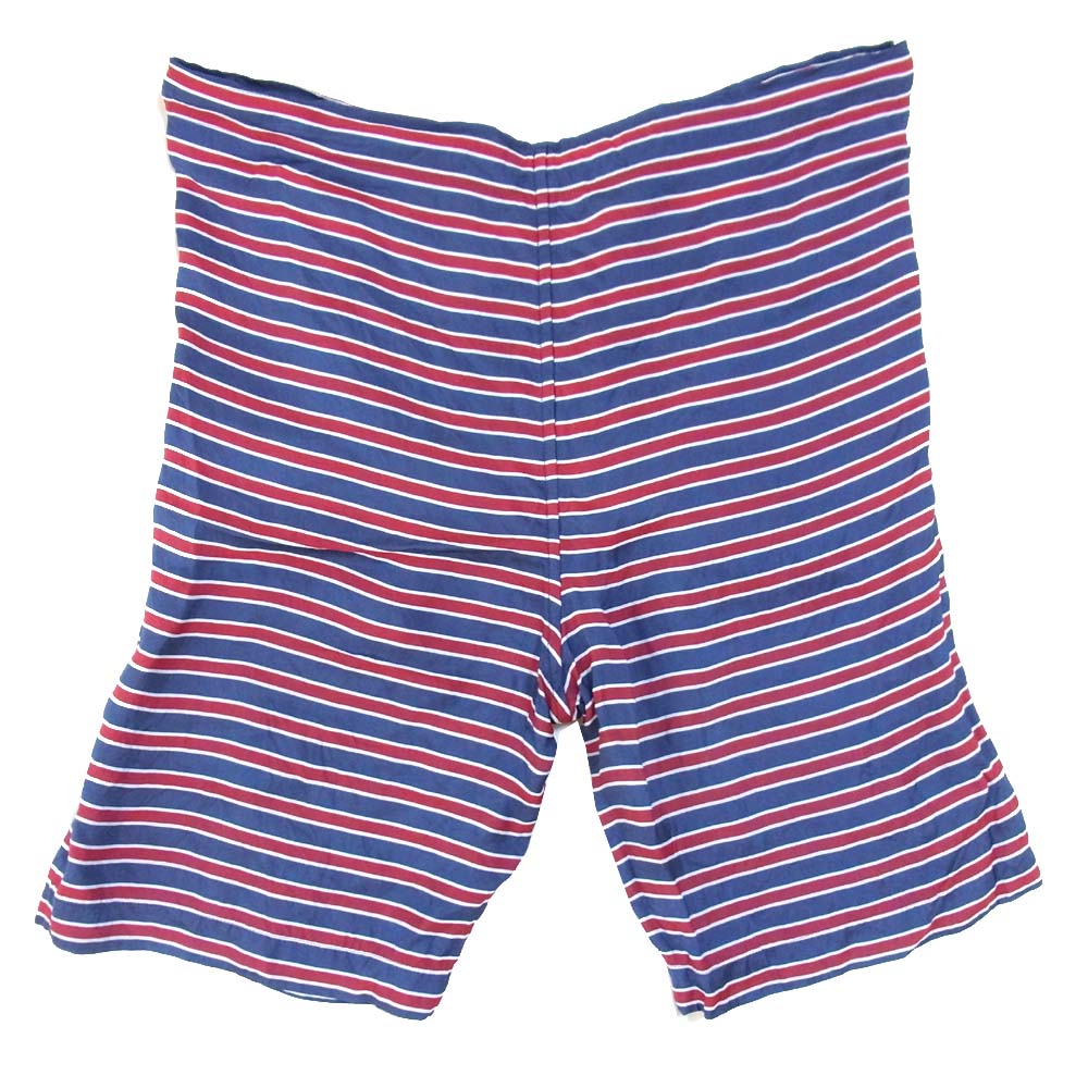 COMME des GARCONS HOMME PLUS コムデギャルソンオムプリュス 19SS PC-P076 AD18 アセテート レーヨン ボーダー ショート パンツ ネイビー×エンジ系 XS【中古】