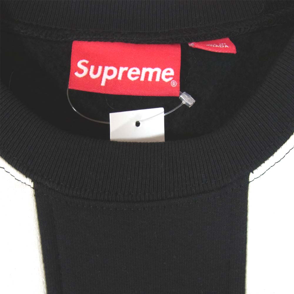 Supreme シュプリーム 17SS Vertical Logo Panel Crewneck バーティカル ロゴ クルー ネック ブラック系 M【新古品】【未使用】【中古】