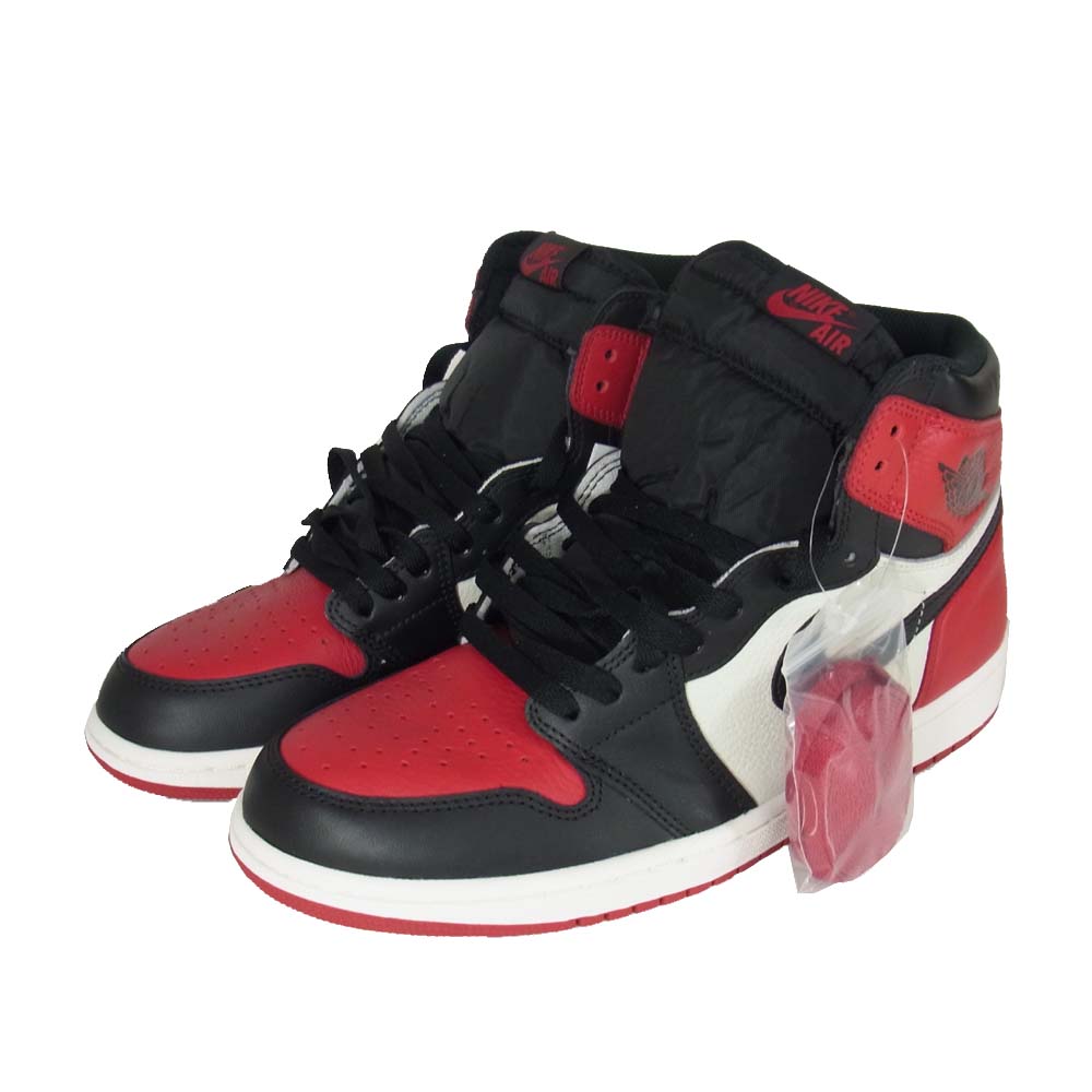 NIKE ナイキ 555088-610 AIR JORDAN 1 RETRO HIGH OG BRED TOE ナイキ エアジョーダン レトロ ブレッド レッド系 27cm【新古品】【未使用】【中古】