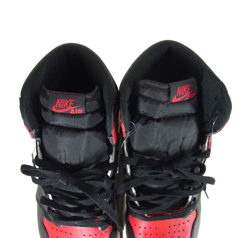NIKE ナイキ 555088-610 AIR JORDAN 1 RETRO HIGH OG BRED TOE ナイキ エアジョーダン レトロ ブレッド レッド系 27cm【新古品】【未使用】【中古】