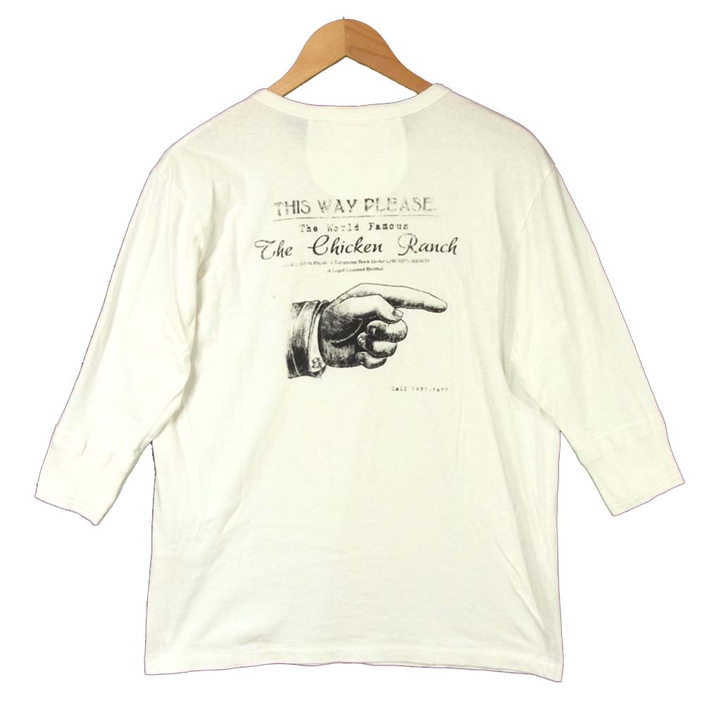 BY GLADHAND バイグラッドハンド ヘンリーネック バックプリント カットソー コットン オフホワイト系 M【中古】