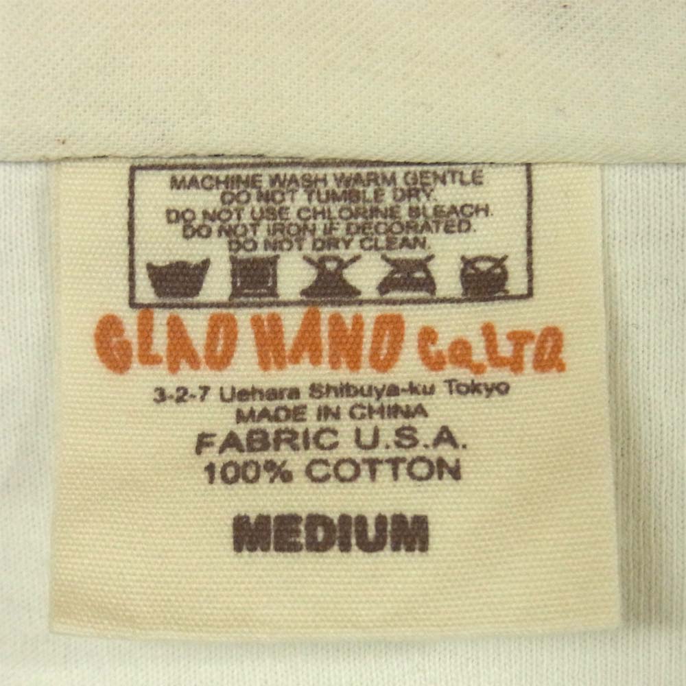 BY GLADHAND バイグラッドハンド ヘンリーネック バックプリント カットソー コットン オフホワイト系 M【中古】