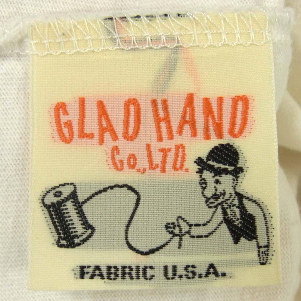 BY GLADHAND バイグラッドハンド ヘンリーネック バックプリント カットソー コットン オフホワイト系 M【中古】