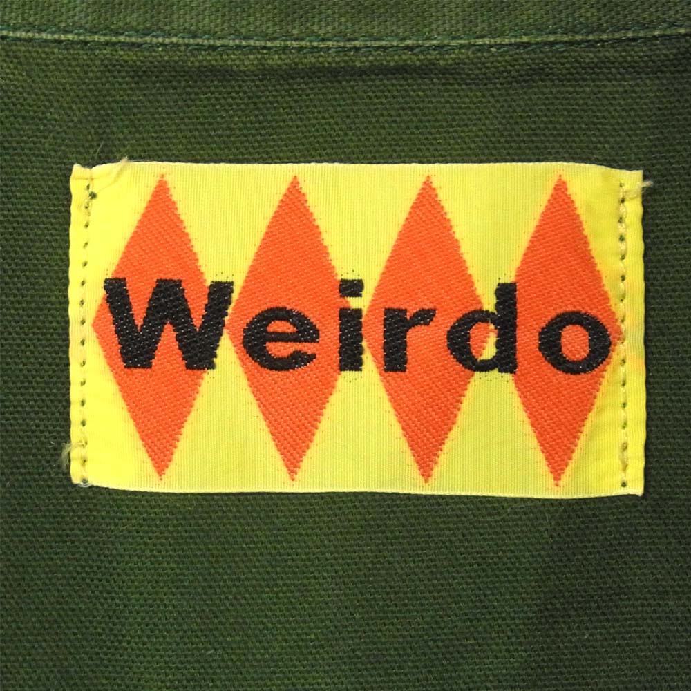 WEIRDO ウィアード WRD-11-FW-12 刺繍 長袖シャツ コットン 日本製 グリーン系 M【中古】