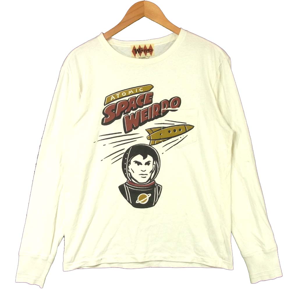 WEIRDO ウィアード プリント ロングスリーブ Tシャツ 中国製 コットン オフホワイト系 M【中古】