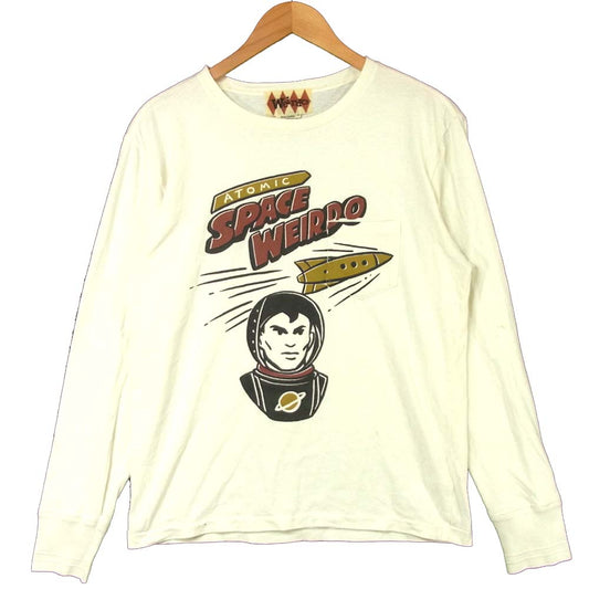 WEIRDO ウィアード プリント ロングスリーブ Tシャツ 中国製 コットン オフホワイト系 M【中古】