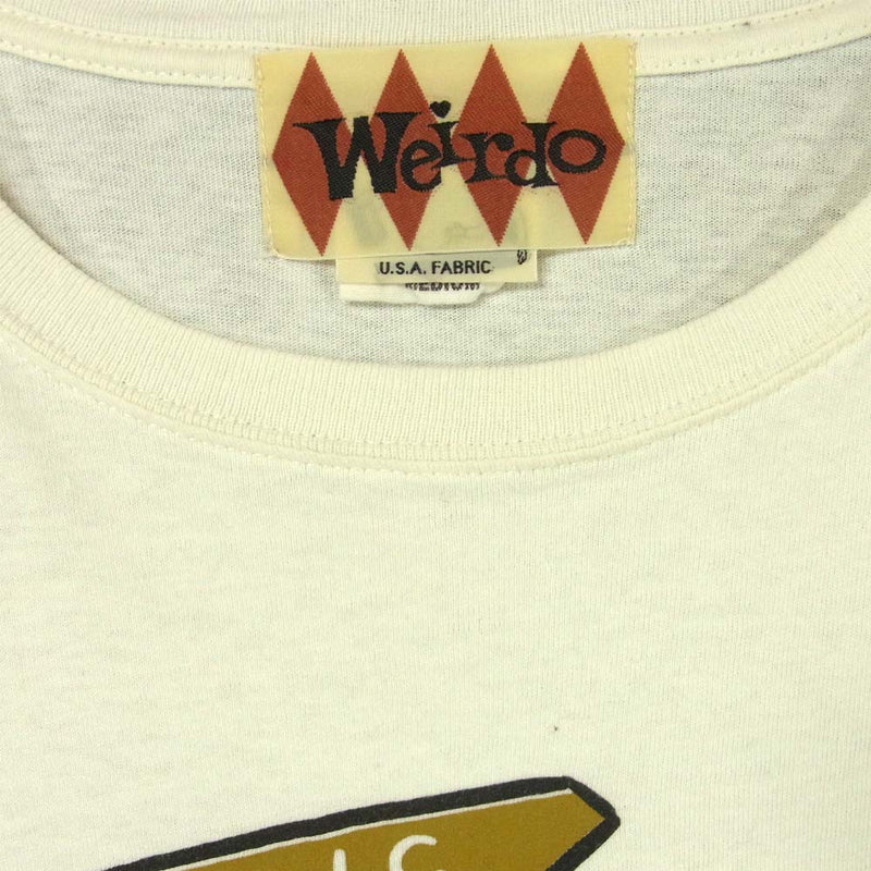 WEIRDO ウィアード プリント ロングスリーブ Tシャツ 中国製 コットン オフホワイト系 M【中古】