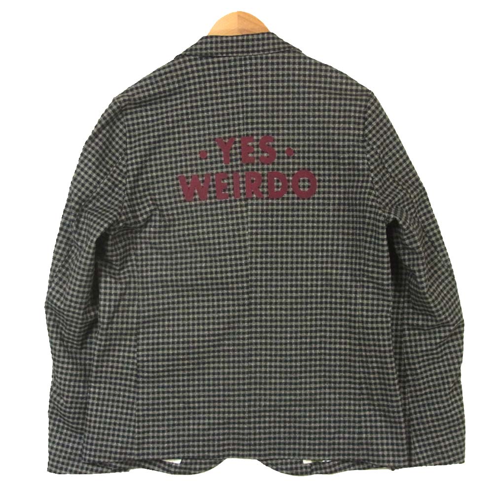 WEIRDO ウィアード WRD-17-AW-08/WRD-17-AW-09 BICYCLE PLATES JACKET VEST ベスト スーツ ジャケット ギンガムチェック 2ピース グレー系 M【美品】【中古】