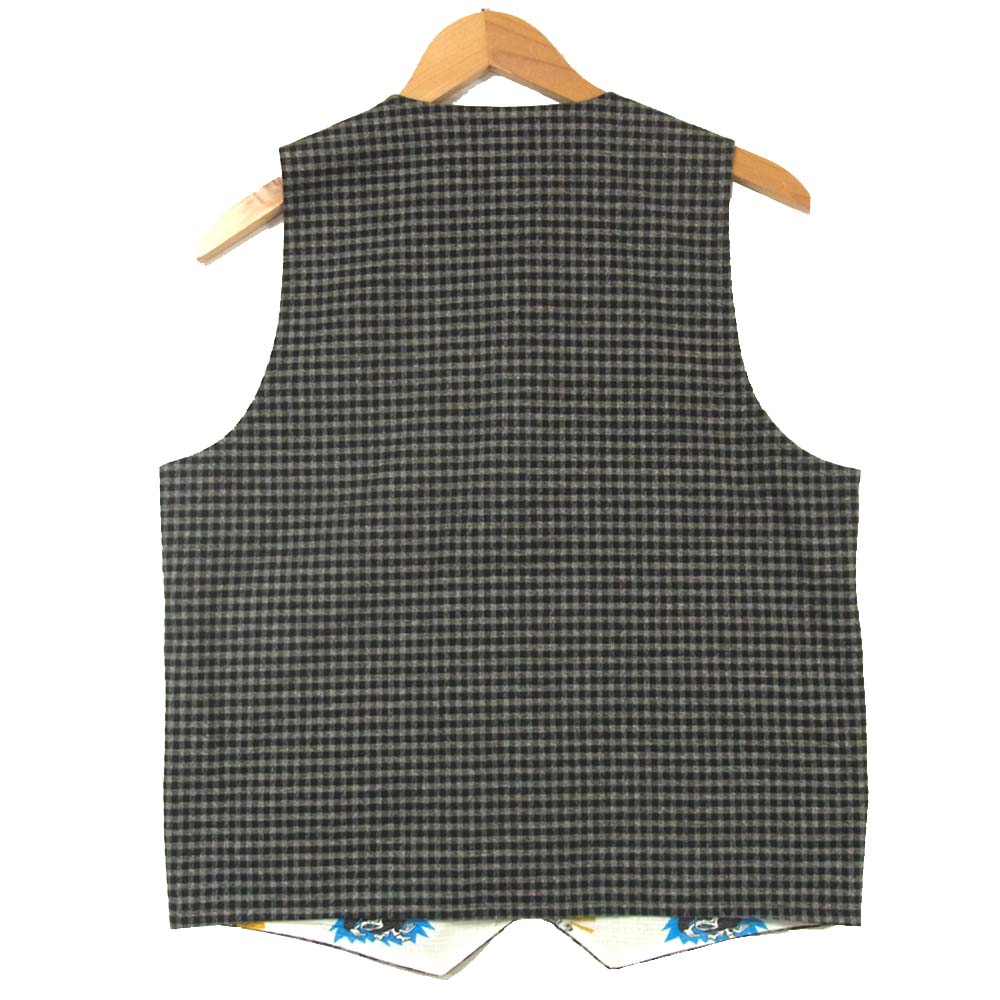 WEIRDO ウィアード WRD-17-AW-08/WRD-17-AW-09 BICYCLE PLATES JACKET VEST ベスト スーツ ジャケット ギンガムチェック 2ピース グレー系 M【美品】【中古】