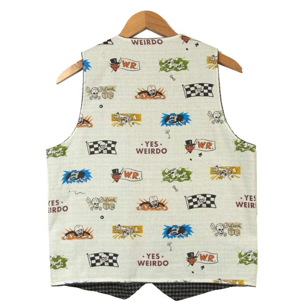 WEIRDO ウィアード WRD-17-AW-08/WRD-17-AW-09 BICYCLE PLATES JACKET VEST ベスト スーツ ジャケット ギンガムチェック 2ピース グレー系 M【美品】【中古】