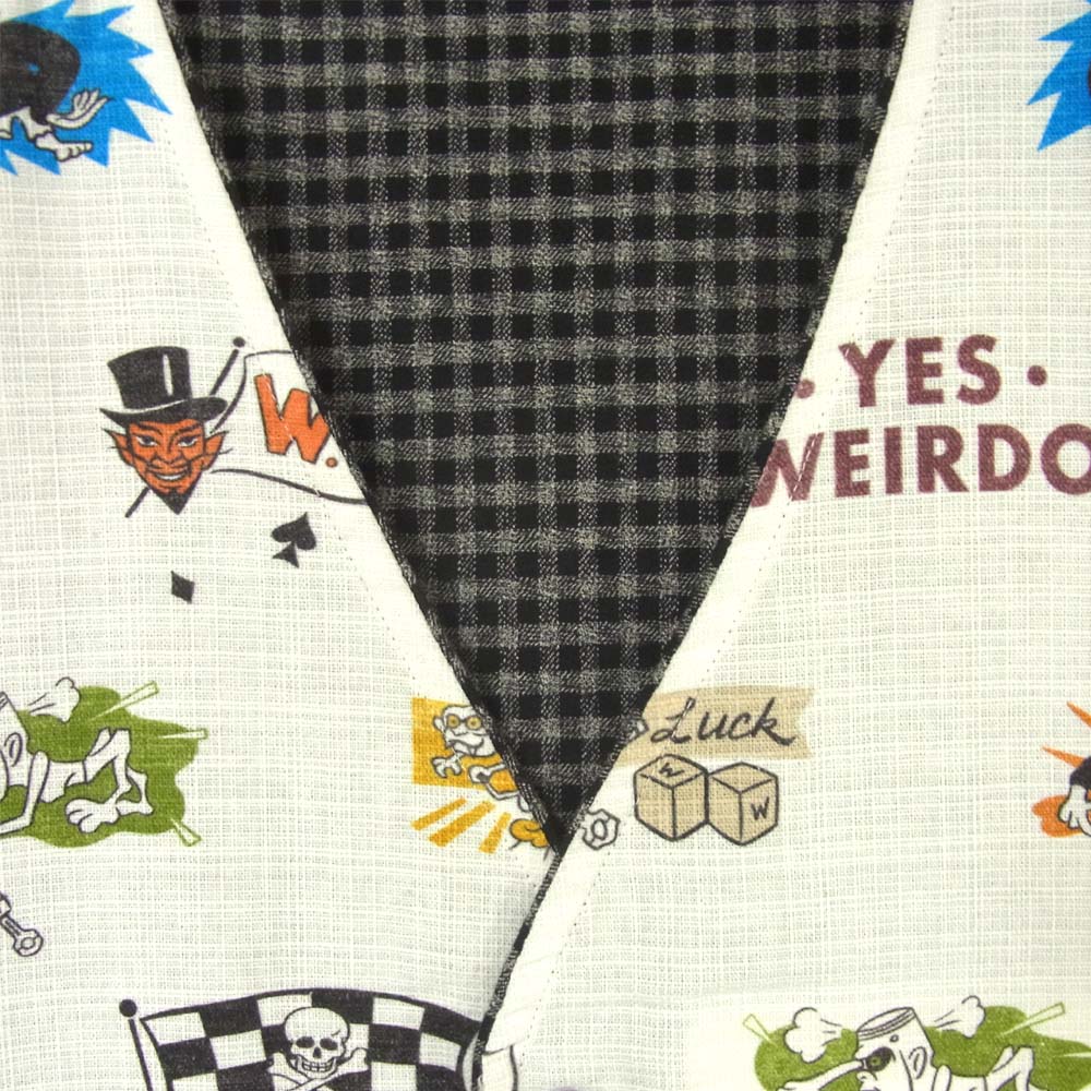 WEIRDO ウィアード WRD-17-AW-08/WRD-17-AW-09 BICYCLE PLATES JACKET VEST ベスト スーツ ジャケット ギンガムチェック 2ピース グレー系 M【美品】【中古】