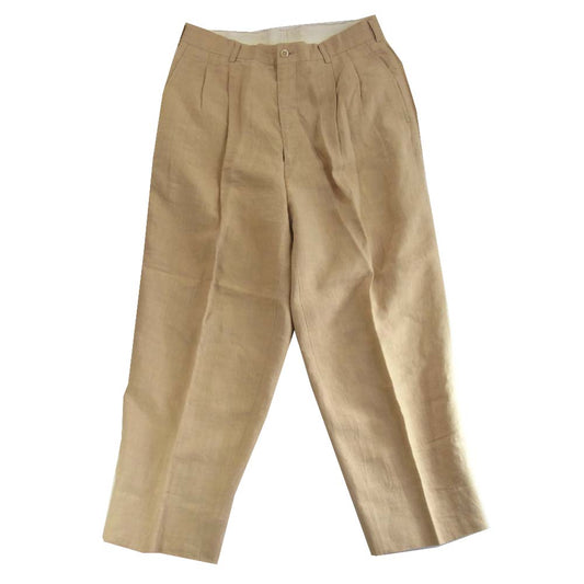 COMME des GARCONS HOMME コムデギャルソンオム 2タック リネン ワイド テーパード パンツ　ベージュ ベージュ系 L【中古】