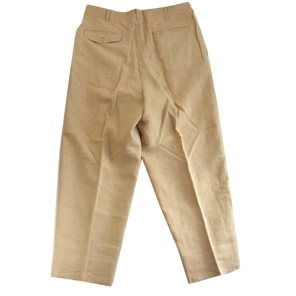 COMME des GARCONS HOMME コムデギャルソンオム 2タック リネン ワイド テーパード パンツ　ベージュ ベージュ系 L【中古】
