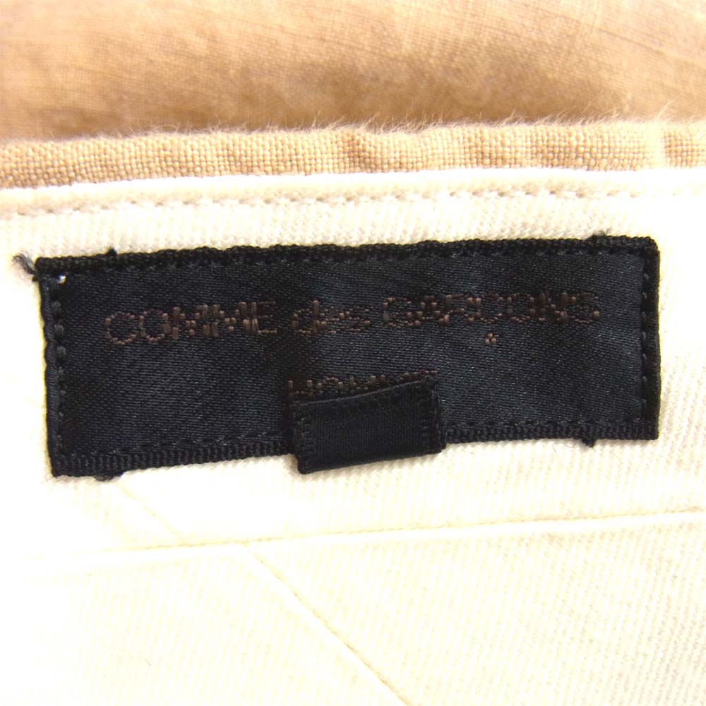 COMME des GARCONS HOMME コムデギャルソンオム 2タック リネン ワイド テーパード パンツ　ベージュ ベージュ系 L【中古】