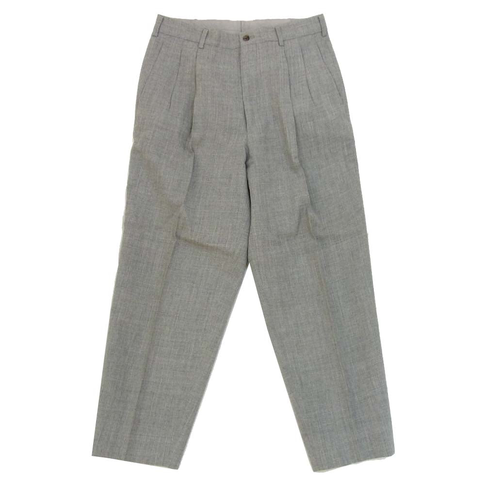 COMME des GARCONS HOMME コムデギャルソンオム HP-04054L 2タック ウール ワイド テーパード パンツ　グレー グレー系 L【中古】