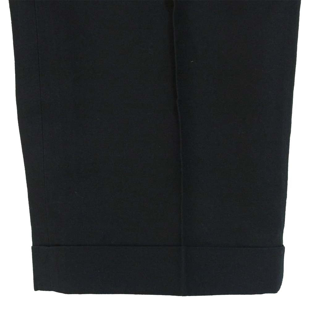 COMME des GARCONS HOMME コムデギャルソンオム HP-140044L 2タック 裾ダブル コットンリネン ワイド テーパード パンツ ブラック系 L【中古】