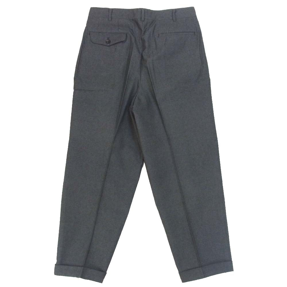 COMME des GARCONS HOMME コムデギャルソンオム HP-04021L 2タック コットンウール ワイド テーパード パンツ グレー系 L【中古】