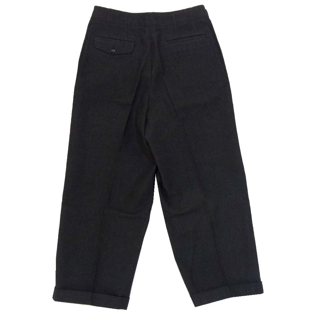 COMME des GARCONS HOMME コムデギャルソンオム HP-07019M 2タック 裾ダブル コットン ワイド テーパード パンツ ブラック系 M【中古】