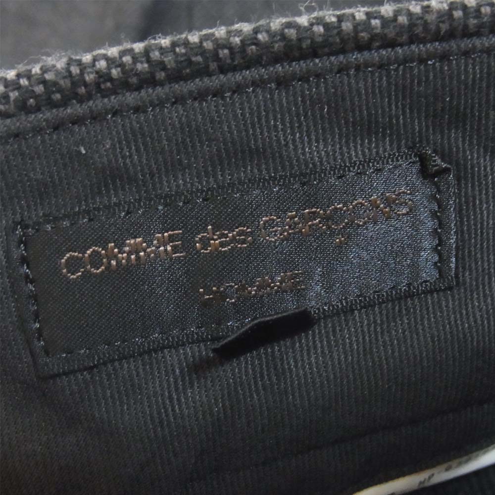 COMME des GARCONS HOMME コムデギャルソンオム HP-07019M 2タック 裾ダブル コットン ワイド テーパード パンツ ブラック系 M【中古】