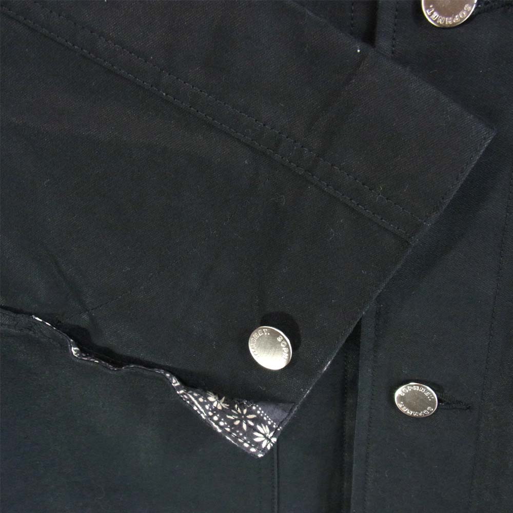 SOPHNET. ソフネット 190076 COVER ALL ペイズリー ポケット カバーオール ブラック系 L【美品】【中古】