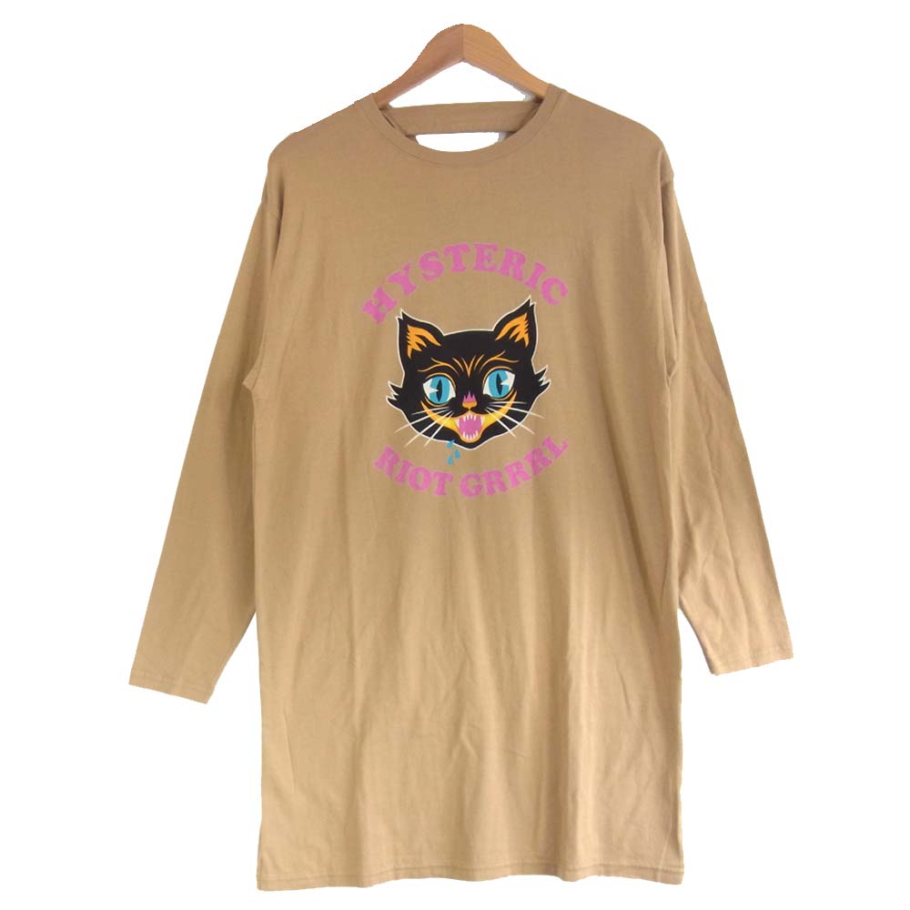 HYSTERIC GLAMOUR ヒステリックグラマー 20AW 01203CO05 HYS RIOT GRRRL プリント ワンピース ベージュ系 F【新古品】【未使用】【中古】