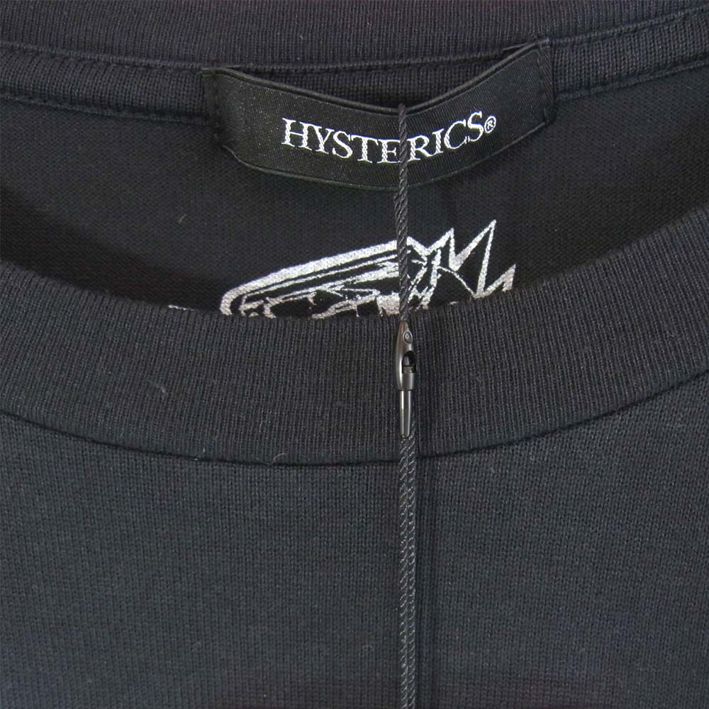 HYSTERIC GLAMOUR ヒステリックグラマー 05203CL02 DESTROY ALL MONSTERS ELEPHANT刺繍 オーバーサイズ Tシャツ ブラック系 F【新古品】【未使用】【中古】