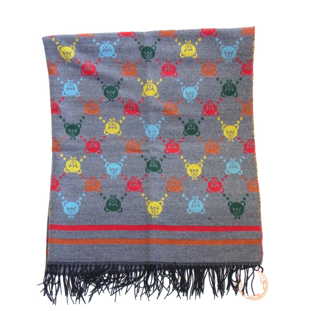 HYSTERIC GLAMOUR ヒステリックグラマー 01203QC04 HYSTERIC BEAR モノグラム ポンチョ ストール マルチカラー系【新古品】【未使用】【中古】