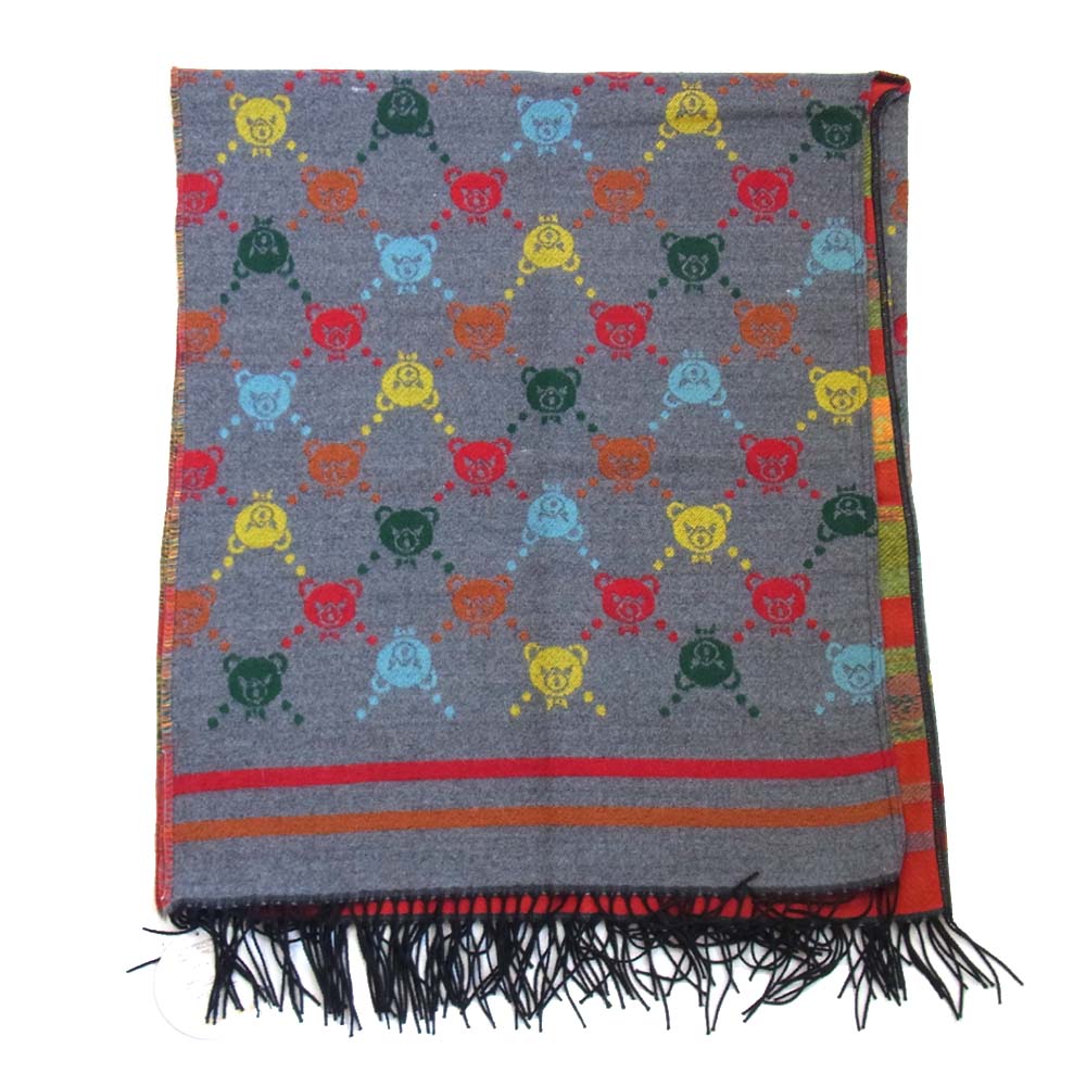 HYSTERIC GLAMOUR ヒステリックグラマー 01203QC04 HYSTERIC BEAR モノグラム ポンチョ ストール マルチカラー系【新古品】【未使用】【中古】