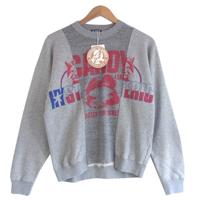 HYSTERIC GLAMOUR ヒステリックグラマー 20AW 01203CS14 CANDY LOADED スウェット グレー系 F【新古品】【未使用】【中古】